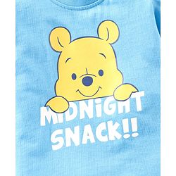 Babyhug Half Sleeves Shorts Night Suit Winnie The Pooh Print - Blue