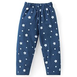 Babyhug Full Sleeves Night Suit Ariel Print - Navy Blue