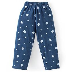 Babyhug Full Sleeves Night Suit Ariel Print - Navy Blue