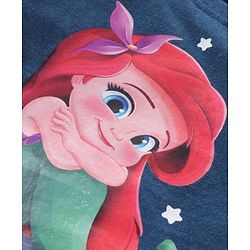 Babyhug Full Sleeves Night Suit Ariel Print - Navy Blue