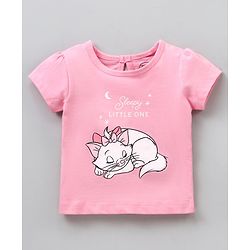 Babyhug Half Sleeves Top & Shorts Set Marie & Text Print - Pink