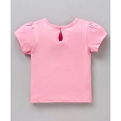 Babyhug Half Sleeves Top & Shorts Set Marie & Text Print - Pink