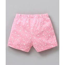 Babyhug Half Sleeves Top & Shorts Set Marie & Text Print - Pink