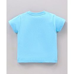 Babyhug Half Sleeves Top & Shorts Nightwear Set Minnie Mouse & Text Print - Blue