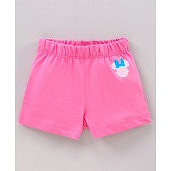 Babyhug Half Sleeves Top & Shorts Nightwear Set Minnie Mouse & Text Print - Blue