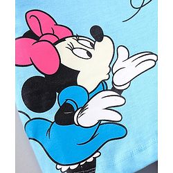 Babyhug Half Sleeves Top & Shorts Nightwear Set Minnie Mouse & Text Print - Blue
