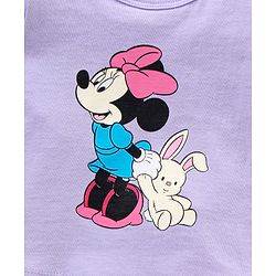 Babyhug Cap Sleeves Shorts Set Disney Minnie Mouse & Polka Dot Print - Purple Pink