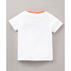 Babyhug Half Sleeves Shorts Night Suit Winnie The Pooh Print - White Orange