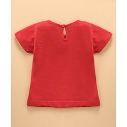 Babyhug Cap Sleeves Cotton Tee & Shorts Set Heart Print - Red