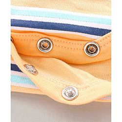 Babyhug 100% Cotton Half Sleeves Onesies Striped - Orange
