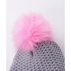 Babyhug Woollen Cap Elephant Patch Grey - Diameter 10 cm