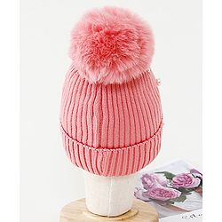 Babyhug Woollen Cap Pink - Circumference 32 cm