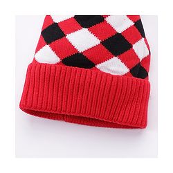 Babyhug Woollen Cap Stripes Pattern Red - Diameter 10 cm