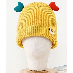 Babyhug Woollen Cap Yellow - Circumference 37 cm