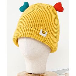 Babyhug Woollen Cap Yellow - Circumference 37 cm