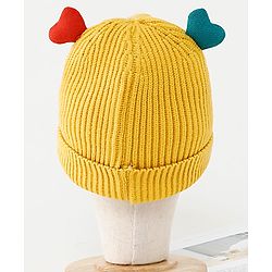 Babyhug Woollen Cap Yellow - Circumference 37 cm