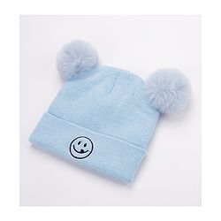 Babyhug Woollen Cap and Gloves Set with Headband Solid Colour Pattern Blue - Diameter 10 cm