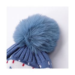 Babyhug Woollen Cap Gloves With Muffler Blue - Cap Diameter 11 cm