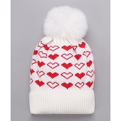 Babyhug Woollen Cap Gloves With Muffler Red - Cap Diameter 11.5 cm