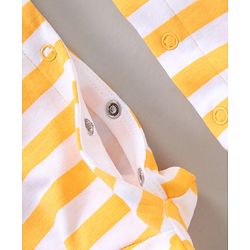 Babyhug Full Sleeves Footed Sleepsuit Tiger Print - Yellow