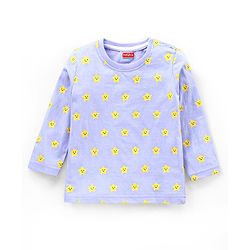 Babyhug Full Sleeves Night Suit Star Print - Blue