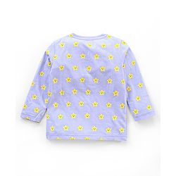 Babyhug Full Sleeves Night Suit Star Print - Blue