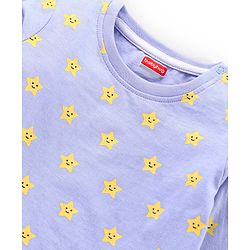 Babyhug Full Sleeves Night Suit Star Print - Blue