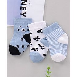 Cute Walk by Babyhug Cotton Knit Regular Length Antibacterial Socks Multi Design Pack Of 3 - Multicolour