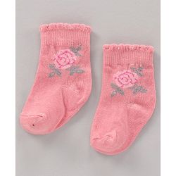 Cute Walk by Babyhug Cotton Knit Regular Length Antibacterial Socks Multi Design Pack Of 3 - Multicolour