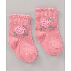 Cute Walk by Babyhug Cotton Knit Regular Length Antibacterial Socks Multi Design Pack Of 3 - Multicolour