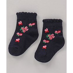 Cute Walk by Babyhug Cotton Knit Regular Length Antibacterial Socks Multi Design Pack Of 3 - Multicolour