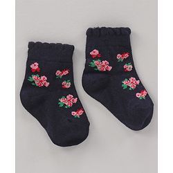 Cute Walk by Babyhug Cotton Knit Regular Length Antibacterial Socks Multi Design Pack Of 3 - Multicolour