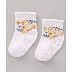 Cute Walk by Babyhug Cotton Knit Regular Length Antibacterial Socks Design Pack Of 3 - Multicolour