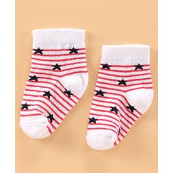 Cute Walk by Babyhug Ankle Length Antibacterial Cotton Socks Pack Of 3 - Multicolour
