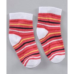 Cute Walk by Babyhug Cotton Knit Ankle Length Antibacterial Socks Multi Design Pack Of 3 - Multicolour