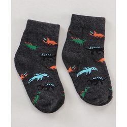 Cute Walk by Babyhug Ankle Length Antibacterial Socks Multi Design Pack Of 5 - Multicolor