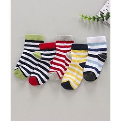 Cute Walk by Babyhug Ankle Length Antibacterial Socks Multi Design Pack Of 5 - Multicolor