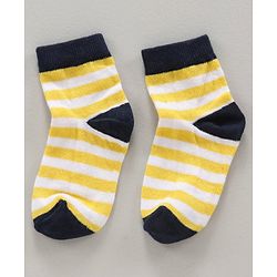 Cute Walk by Babyhug Ankle Length Antibacterial Socks Multi Design Pack Of 5 - Multicolor