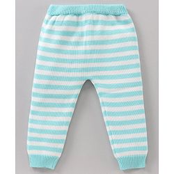 Babyhug 100% Organic Cotton Full Sleeves Stripe Sweater & Lounge Pant With Cap Mouse Embroidery - Blue