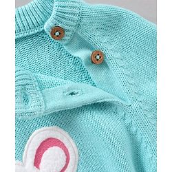 Babyhug 100% Organic Cotton Full Sleeves Stripe Sweater & Lounge Pant With Cap Mouse Embroidery - Blue