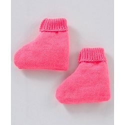 Babyhug Cotton Full Sleeves Solid Sweater Set - Dark Pink