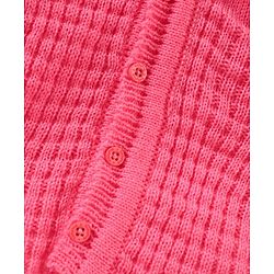 Babyhug Cotton Full Sleeves Solid Sweater Set - Dark Pink