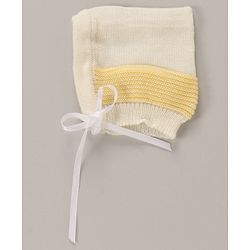 Babyhug Full Sleeves Cotton Sweater Set With Cap Stripes Design- Yellow