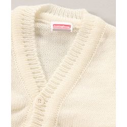 Babyhug Full Sleeves Cotton Sweater Set With Cap Stripes Design- Yellow