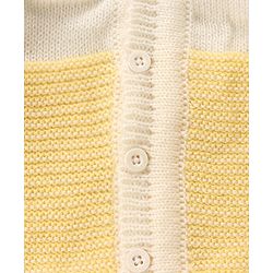 Babyhug Full Sleeves Cotton Sweater Set With Cap Stripes Design- Yellow
