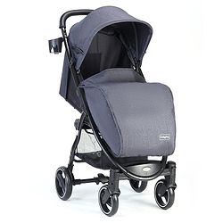 Babyhug Imperial Stroller With Foot Cover And Mosquito Net - Dark Grey