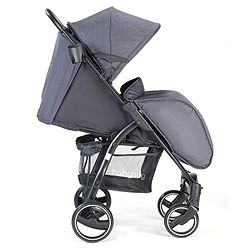 Babyhug Imperial Stroller With Foot Cover And Mosquito Net - Dark Grey
