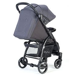 Babyhug Imperial Stroller With Foot Cover And Mosquito Net - Dark Grey