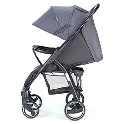 Babyhug Imperial Stroller With Foot Cover And Mosquito Net - Dark Grey