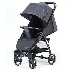 Babyhug Imperial Stroller With Foot Cover And Mosquito Net - Dark Grey